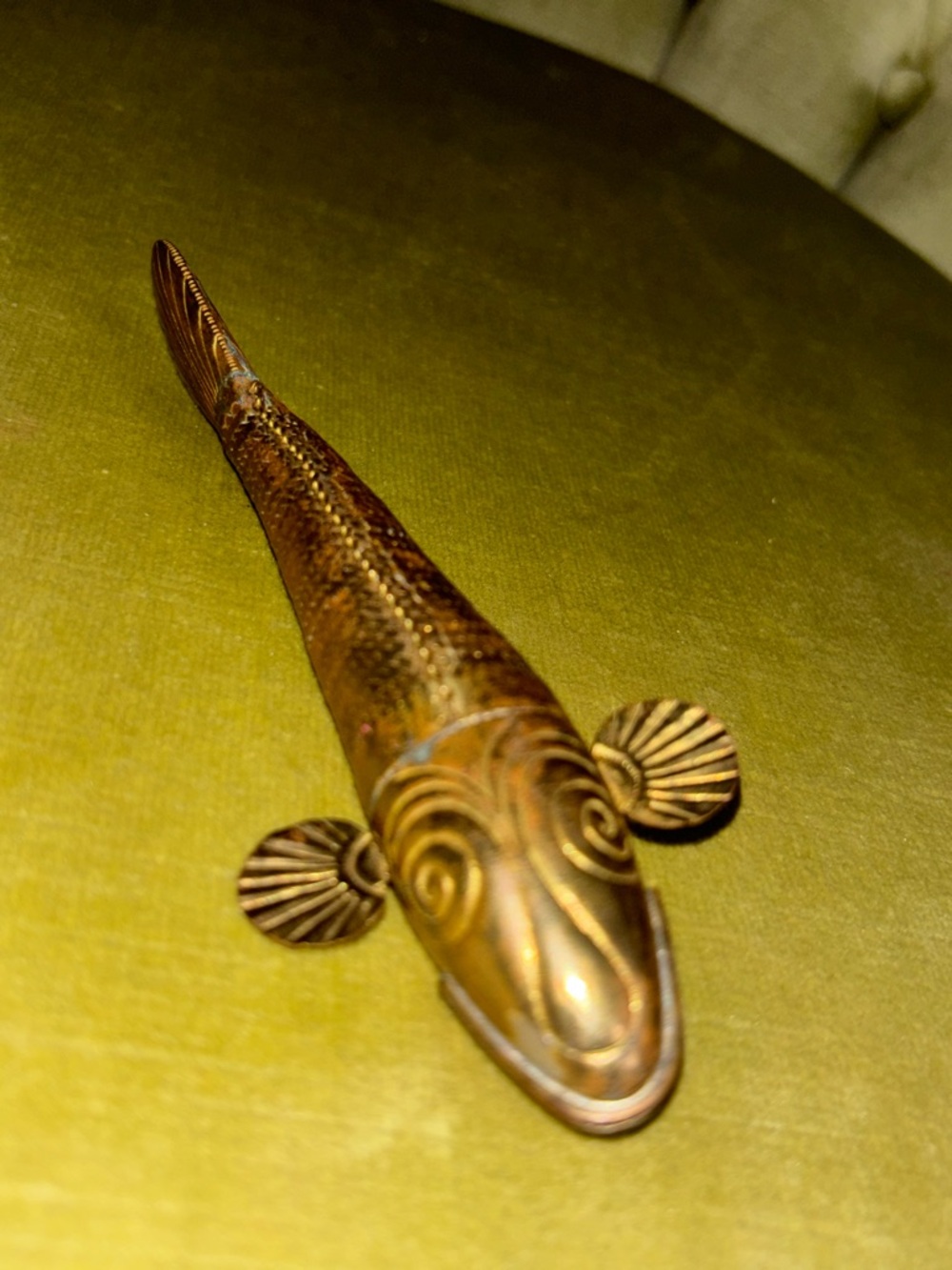 Vintage Median Style Articulated Fish Figure Brass - Picture 2 of 9